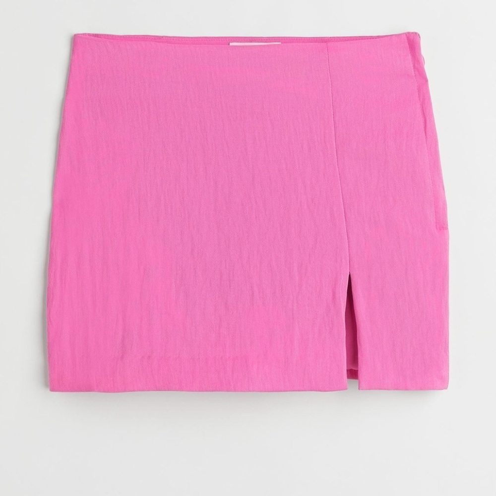 H&M Short linen blend skirt pink